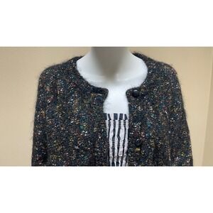Vintage Paul Et Duffier Mohair Blend Confetti Knit Cardigan Womens Cottagecore